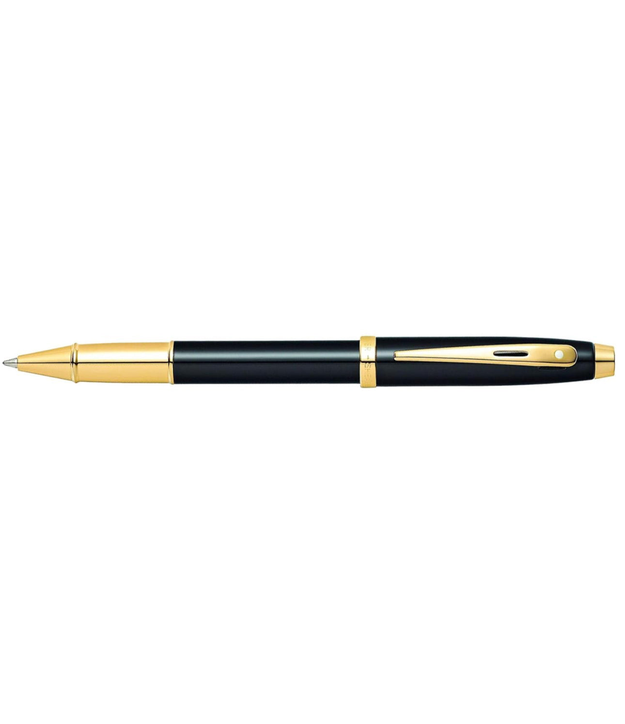 Sheaffer 100 Glossy Black Lacquer Rollerball Pen with Gold Tone Appointments