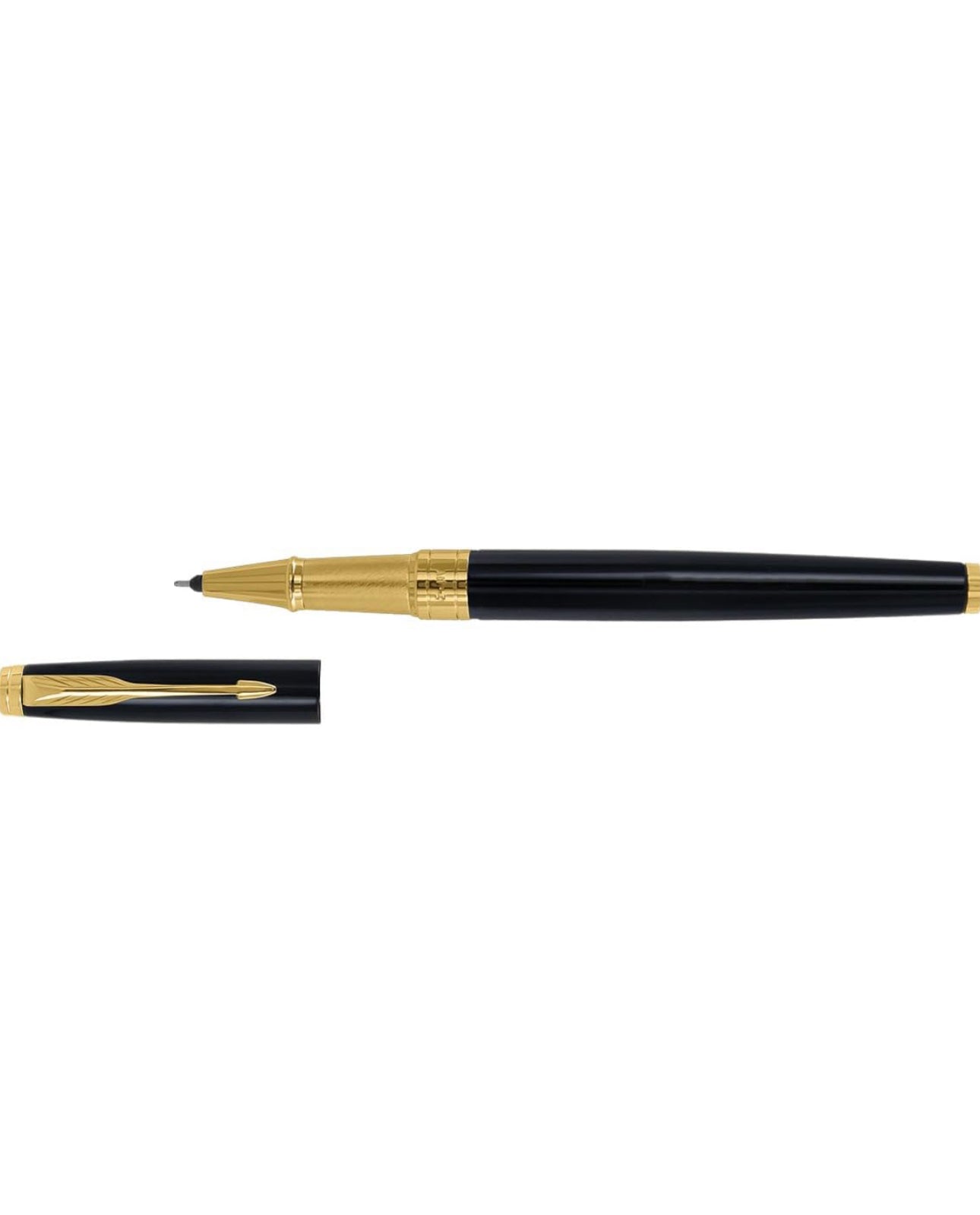 Parker Aster Lacque Black Gold Trim Rollerball Pen