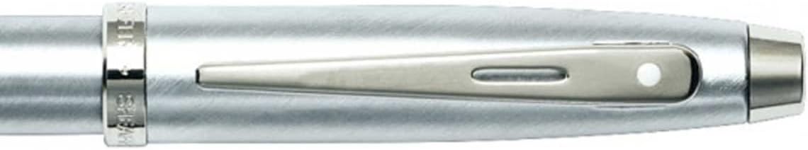 Sheaffer 100 Brushed Chrome Fountain Pen with Chrome Trim and Medium Nib