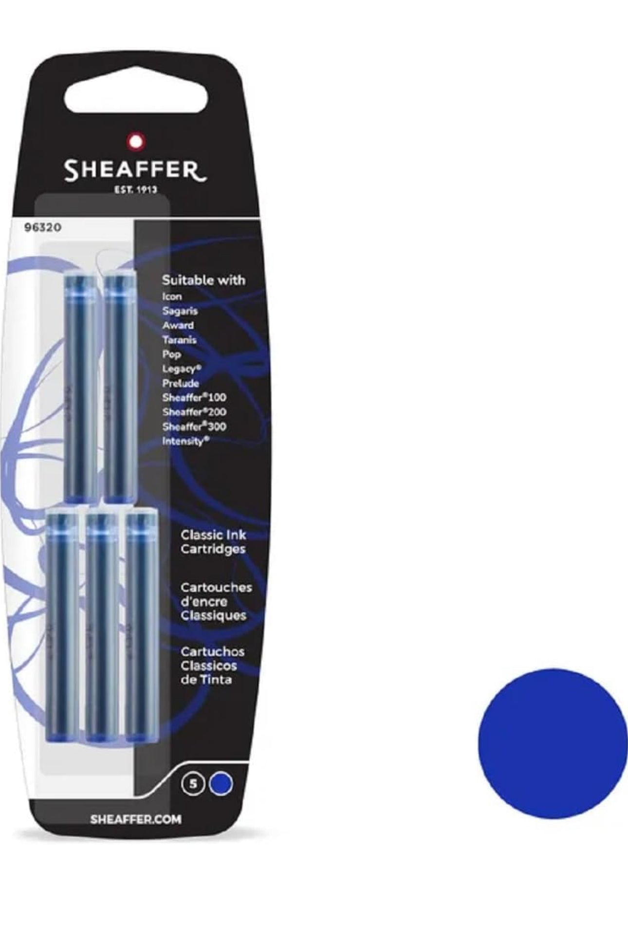 Sheaffer Ink cartridges: Color Classic Blue : Pack Of 5