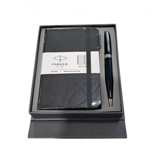 Parker Fusion Lacque Black CT Ball Pen with A6 Small Notebook