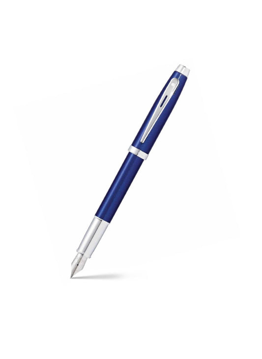 Sheaffer Gift 100 Glossy Blue Fountain pen with Chrome Plated Trim | Fountain Pen Medium Nib | Pen Set for Gift
