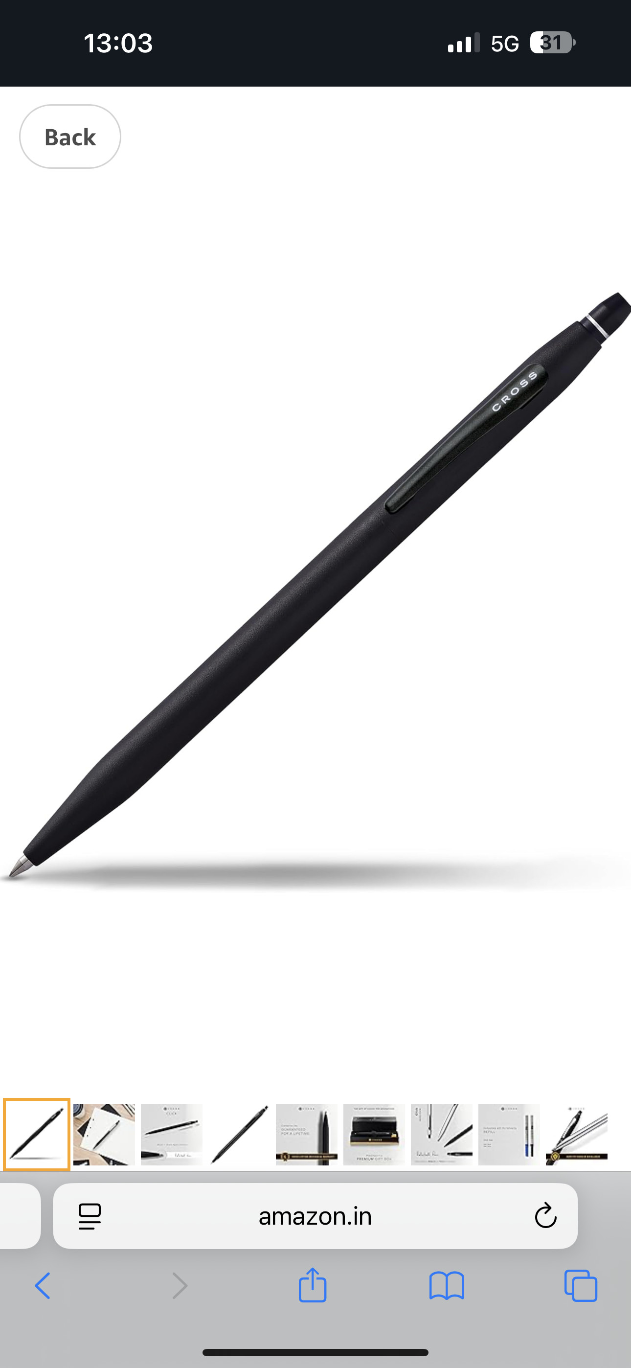 Cross Click Gel Ink Roller Ball Pen (Black)