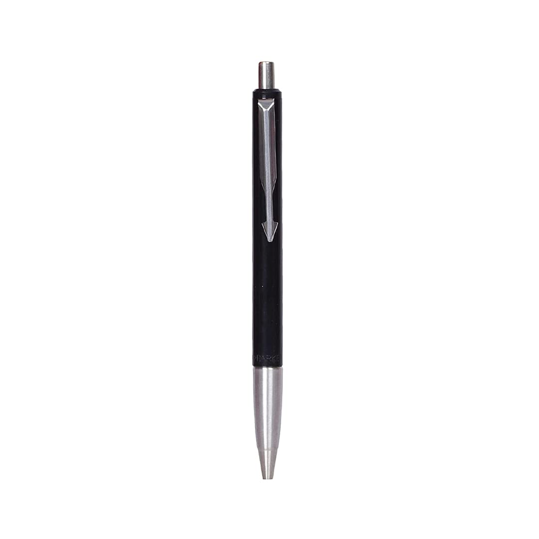 Parker Vector Standard Black Chrome Trim Ball Pen ,Ballpoint Refill blue 2025442