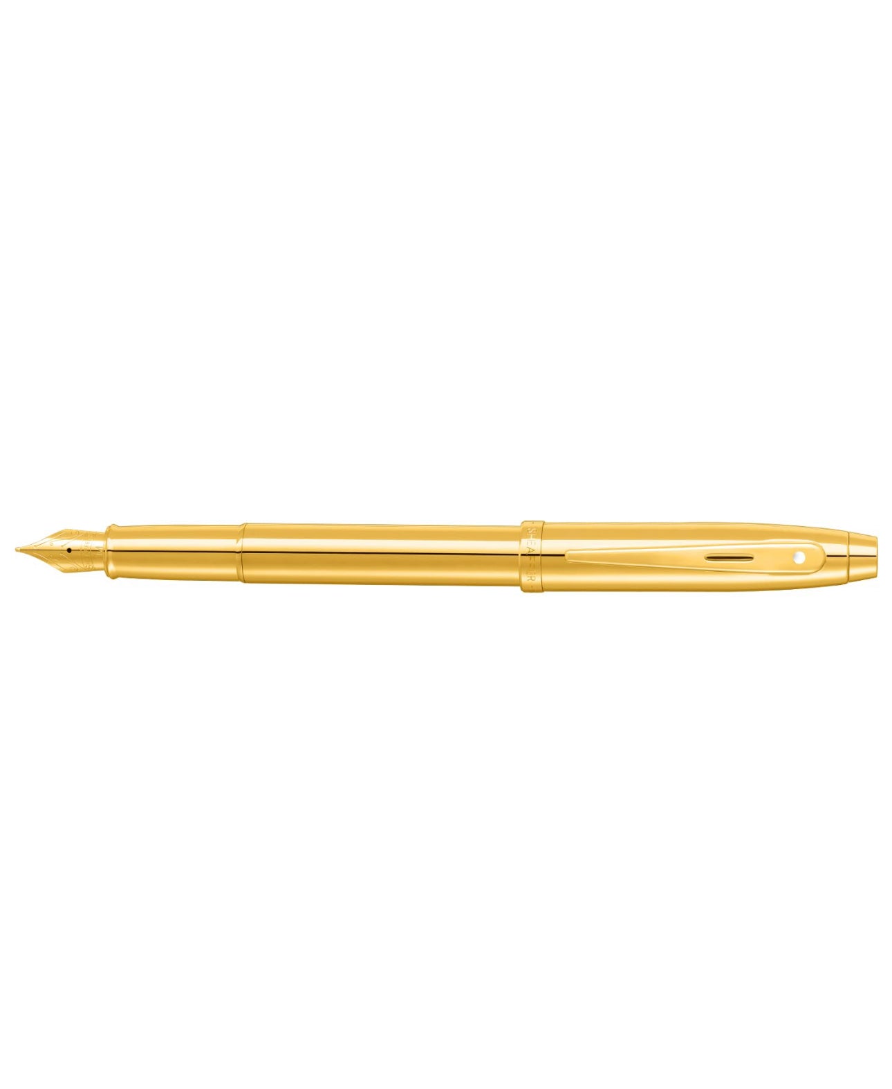 Sheaffer 100 9372 Glossy PVD Gold Plated Fountain Pen With PVD Gold Plated Trims - Medium