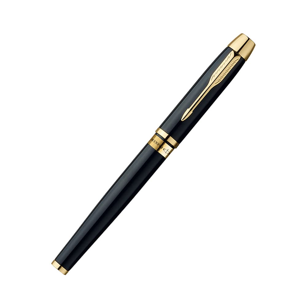 Parker Aster LACQUE Black with Gold Trim Fountain Pen – Medium Nib