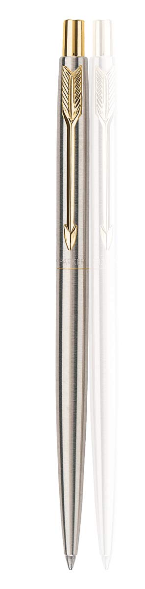 Parker Classic Stainless Steel Gold Trim Ball Pen