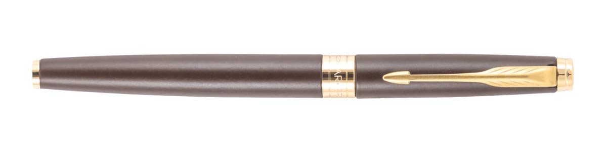 Parker Aster Gold Fountain Pen | Body Color - Brown | Ink Color - Blue