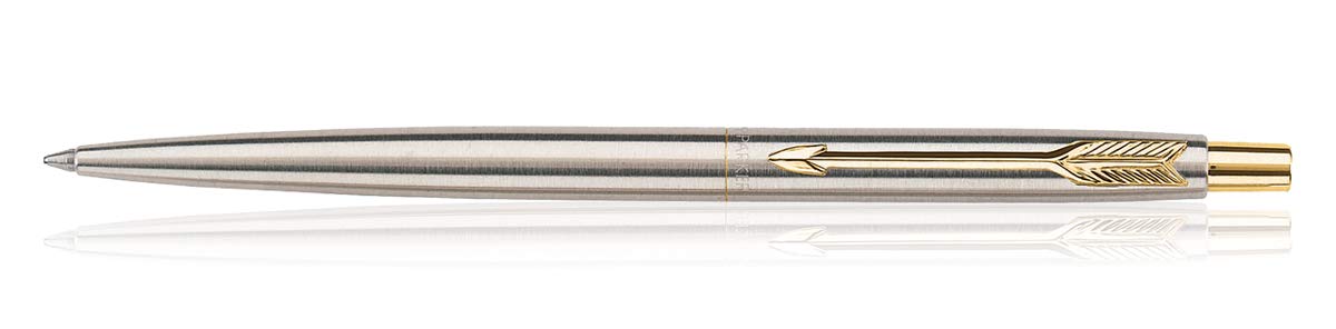 Parker Classic Stainless Steel Gold Trim Ball Pen