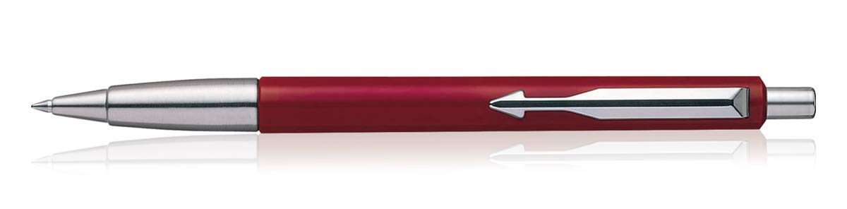 Parker Vector Standard Red  Chrome Trim Ball Pen ,Ballpoint Refill blue 2025453