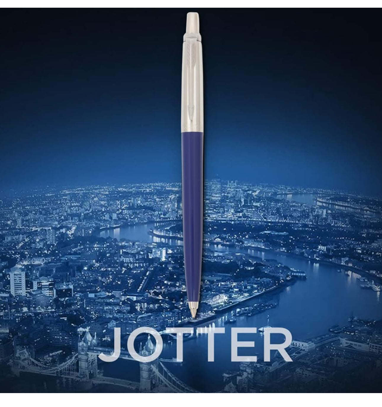 Parker Jotter Standard Chrome Trim Ball Pen| Blue Body Color| Ink Color Blue