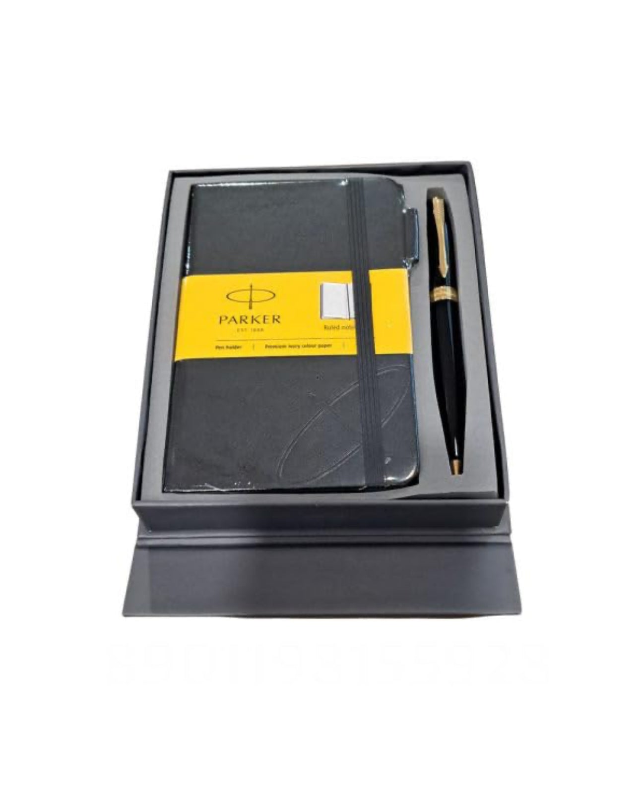 Parker Fusion Laque Black GT Ball Pen with Black Notebook