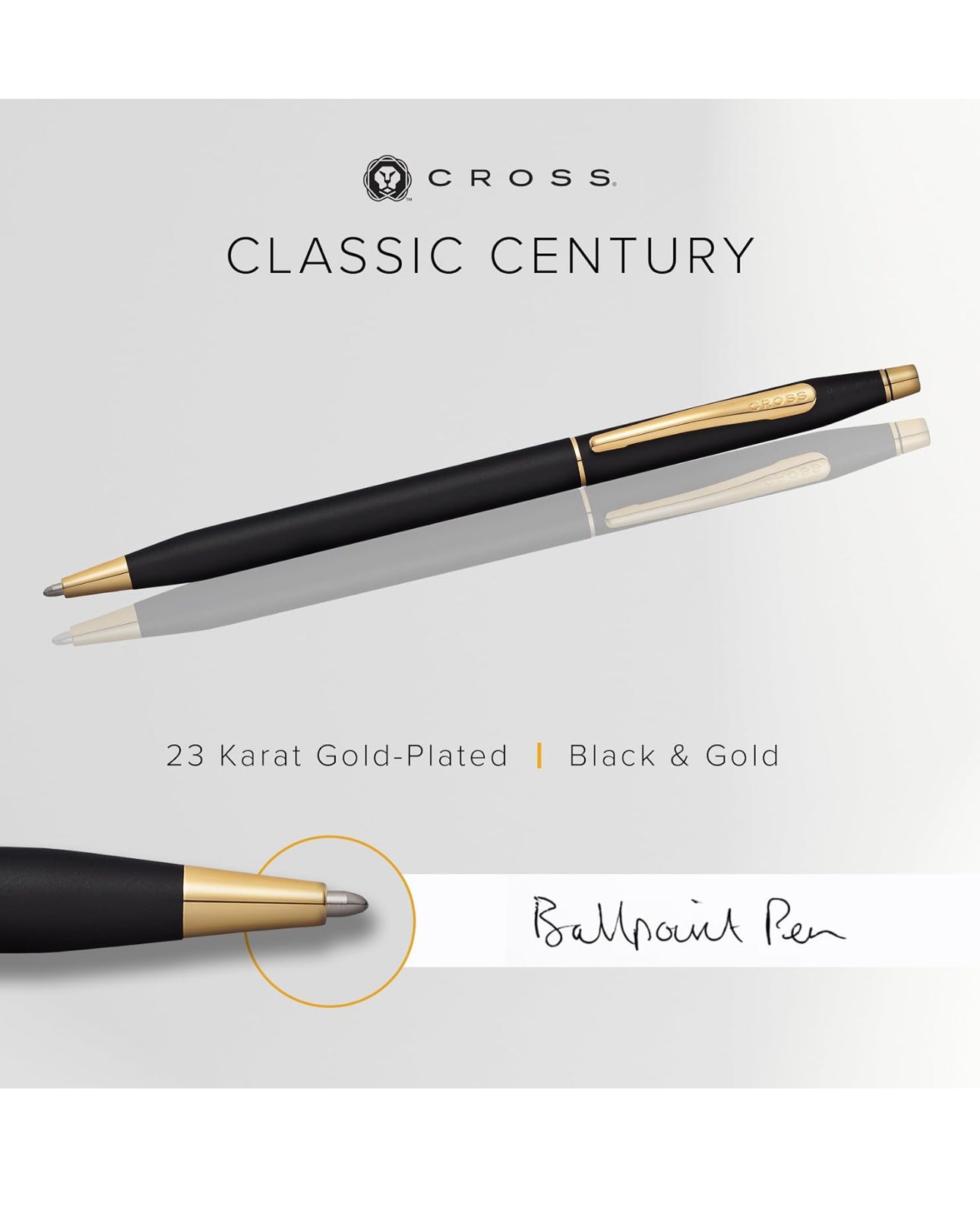 Cross Classic Century Ballpoint Pen (Classic Black) 23 K Gold plated
