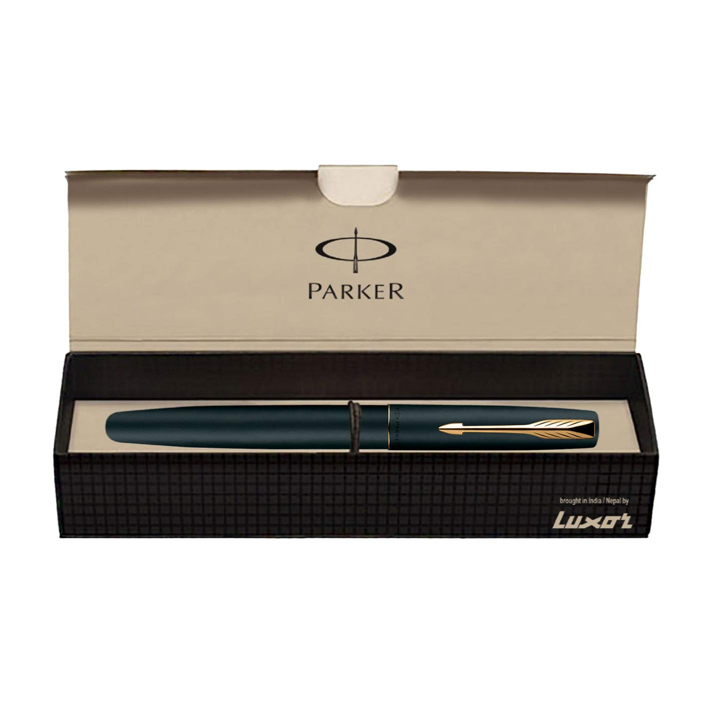 Parker Frontier Matte Black (Gold Nib) Gold Trim Fountain Pen | Medium nib|