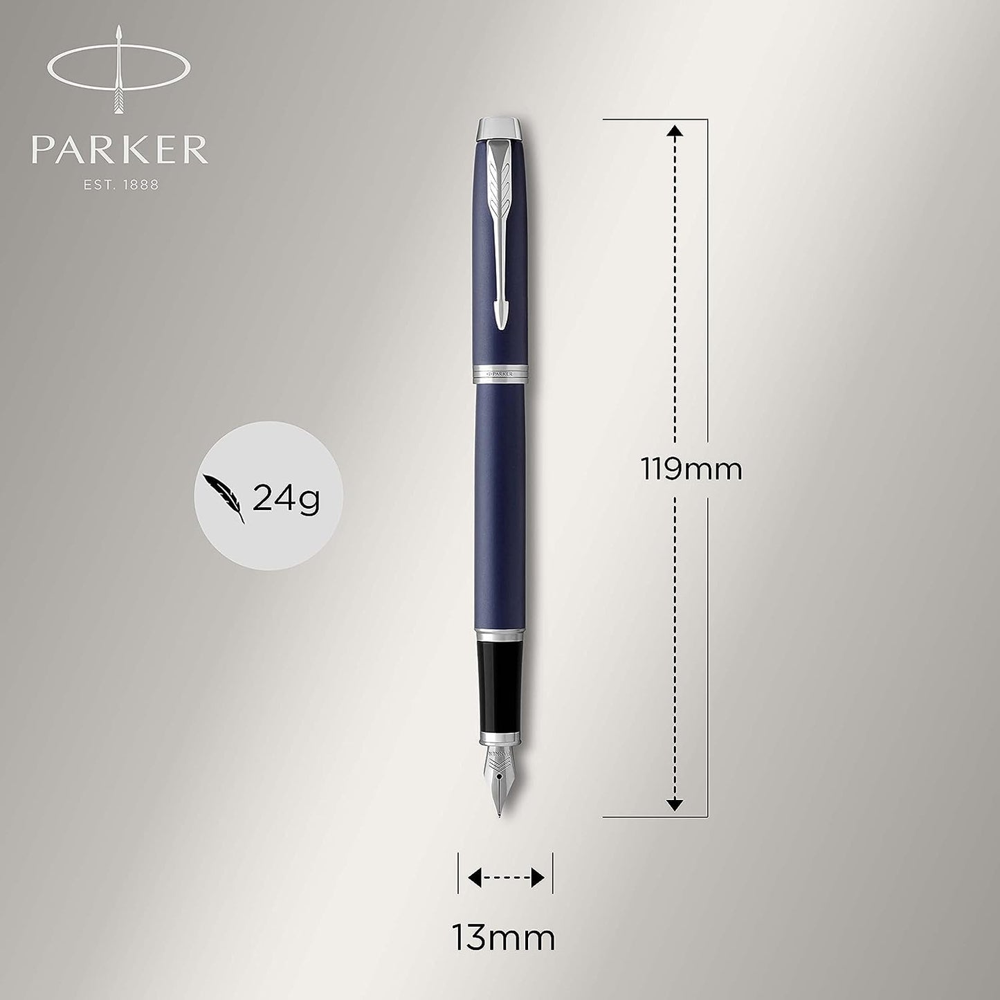 PARKER IM Fountain Pen Matte Blue Medium Nib with Blue Ink Refill (1931654)