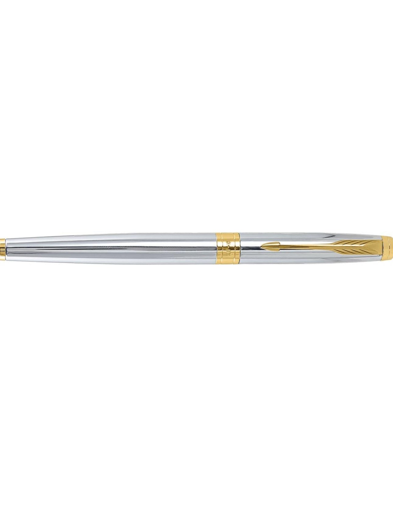 Parker Aster Shiny Chrome |Gold Trim |Roller Ball Pen