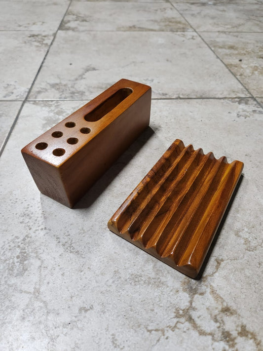 Wooden Teak Pen Holders