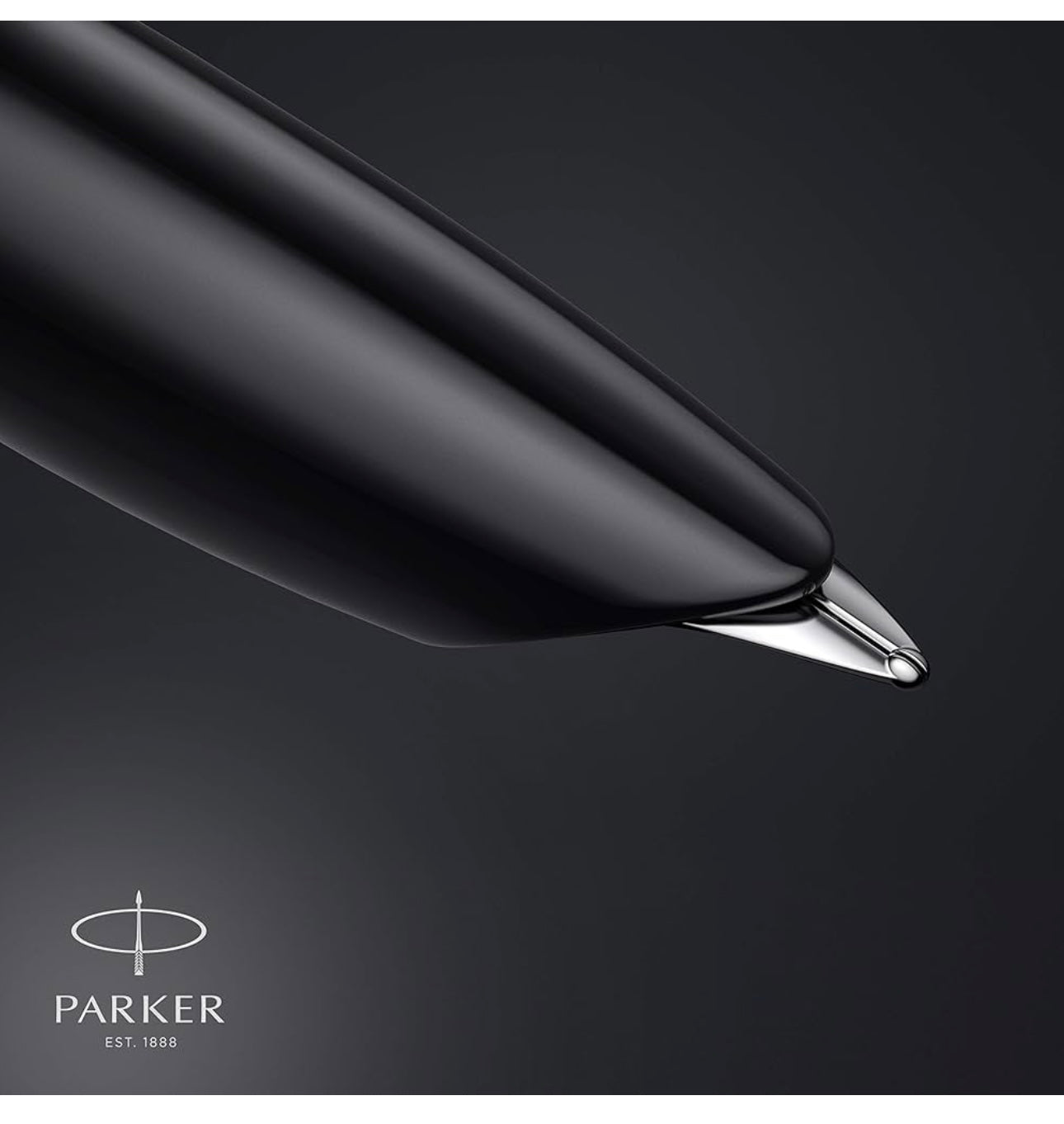 Parker 51 Fountain Pen | Black Barrel with Chrome Trim | Nib with Blue Ink Cartridge | Gift Box