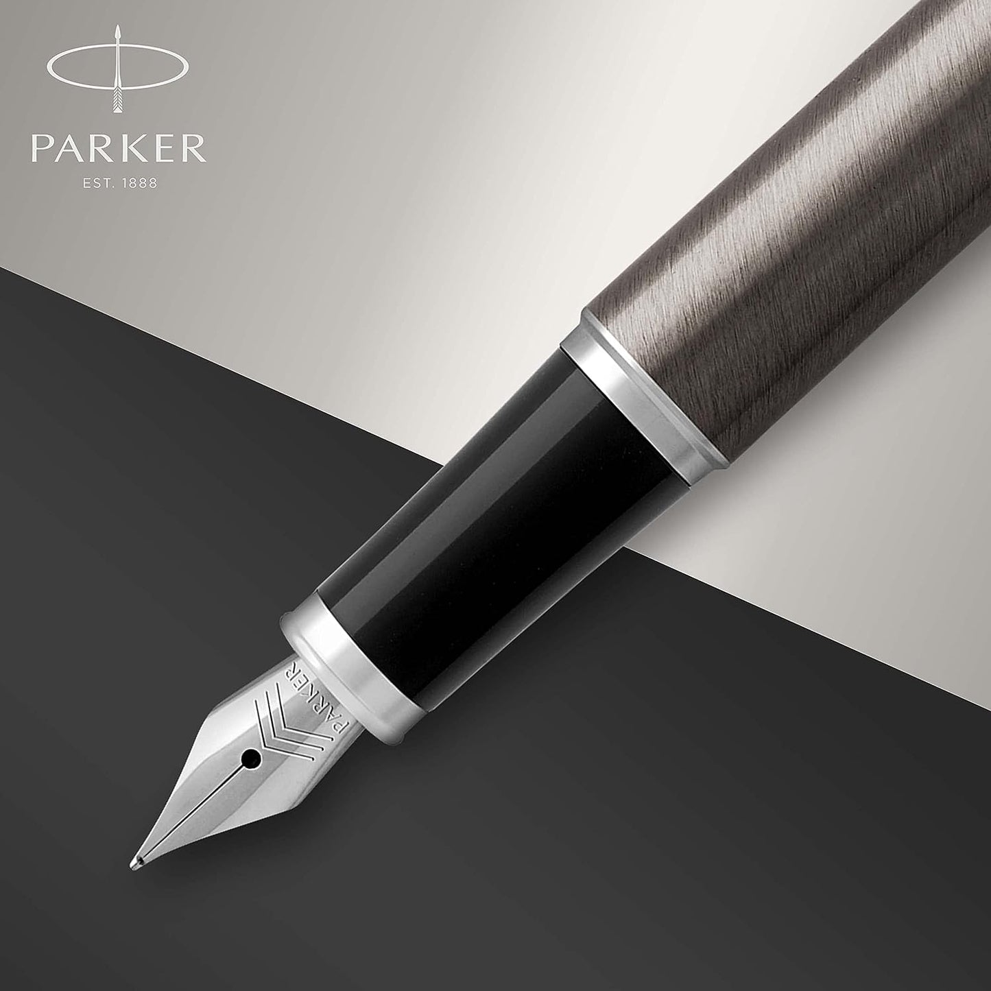 PARKER IM Fountain Pen, Dark Espresso, Medium Nib with Blue Ink Refill, Gift Box (1931657)