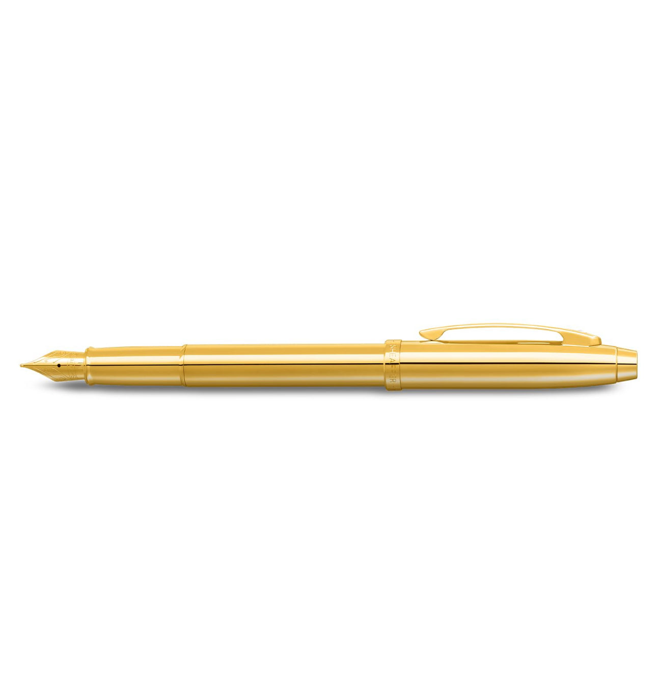 Sheaffer 100 9372 Glossy PVD Gold Plated Fountain Pen With PVD Gold Plated Trims - Medium