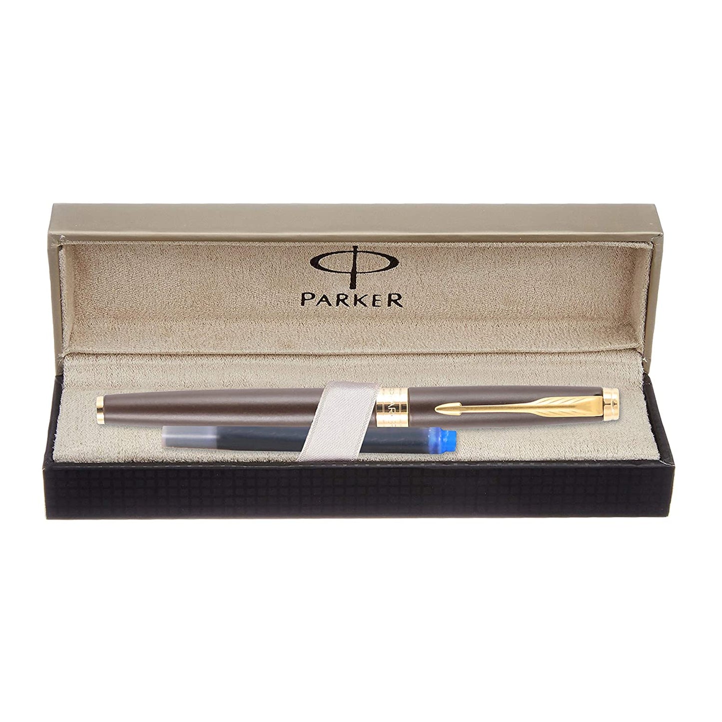 Parker Aster Gold Fountain Pen | Body Color - Brown | Ink Color - Blue