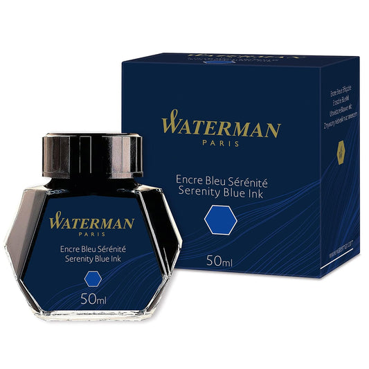 Waterman 50 ml Bottled Liquid Fountain Pen Ink, Serenity Blue (S0110720)