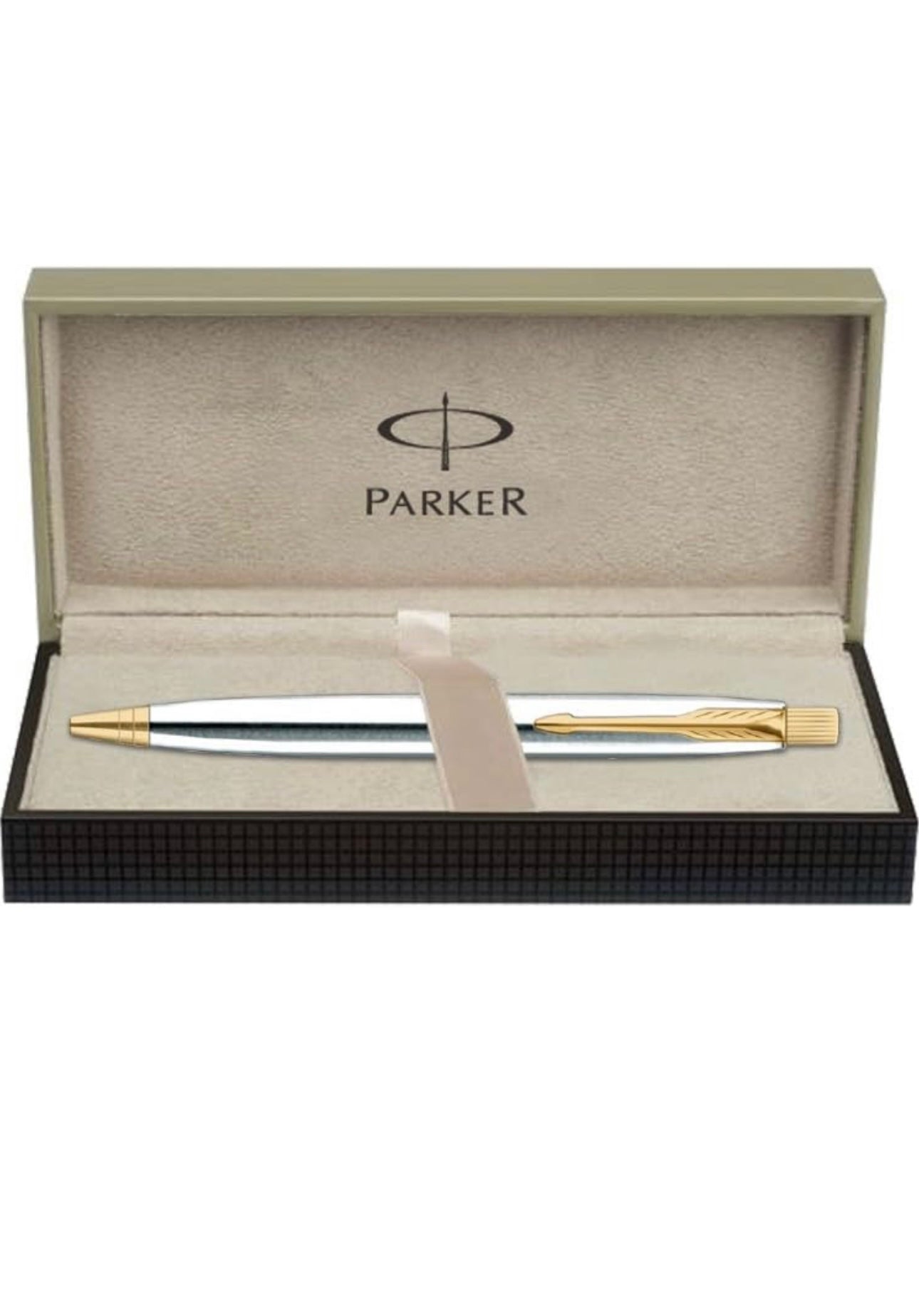 Parker Aster Shiny Chrome |Gold Trim |Ball Pen