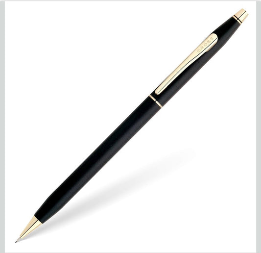Cross Classic Century, Classic Black, 0.7mm Pencil with 23 Karat Gold Plated Appointments (250305)