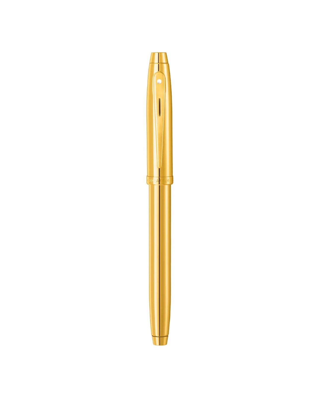 Sheaffer 100 9372 Glossy PVD Gold Plated Fountain Pen With PVD Gold Plated Trims - Medium