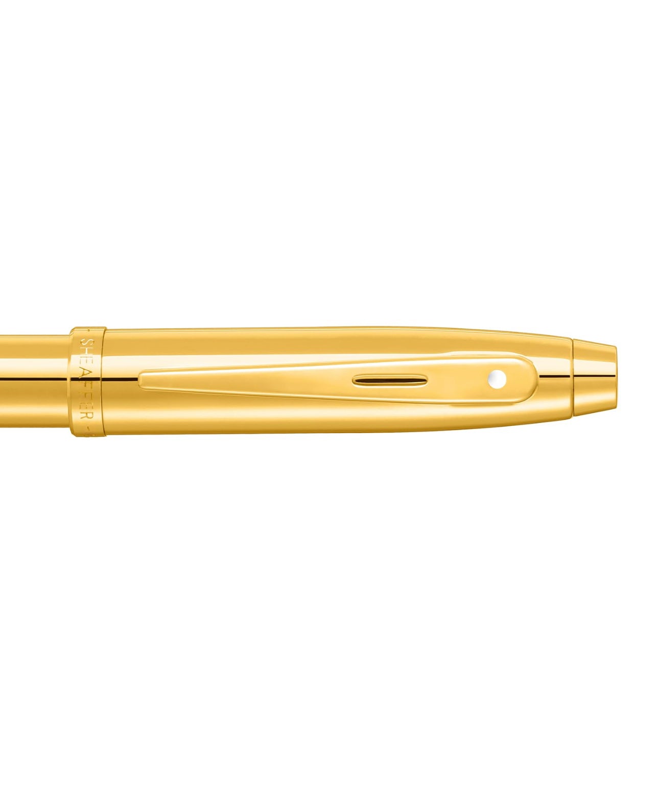 Sheaffer 100 9372 Glossy PVD Gold Plated Fountain Pen With PVD Gold Plated Trims - Medium