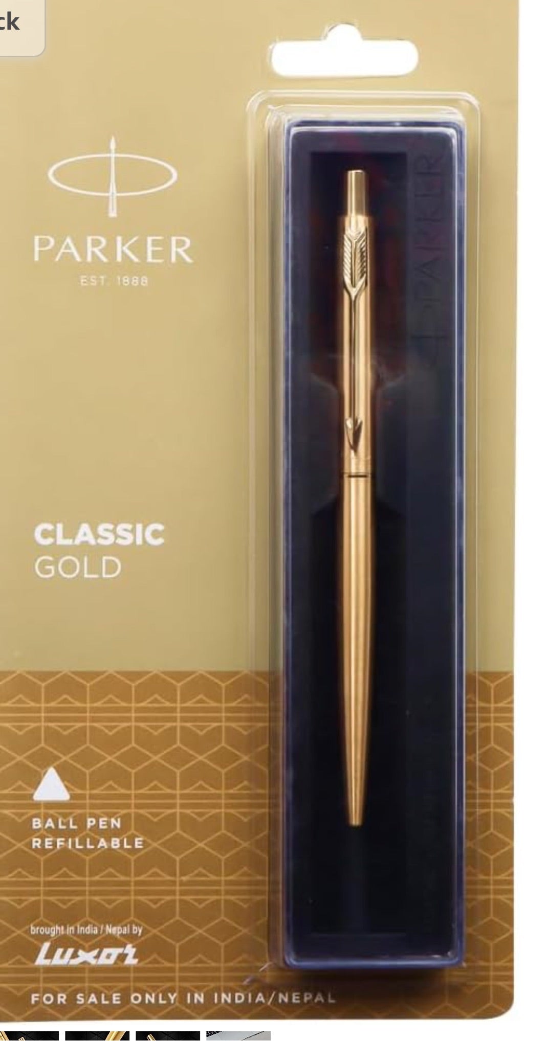 Parker Classic Gold Trim Gold Ball Pen