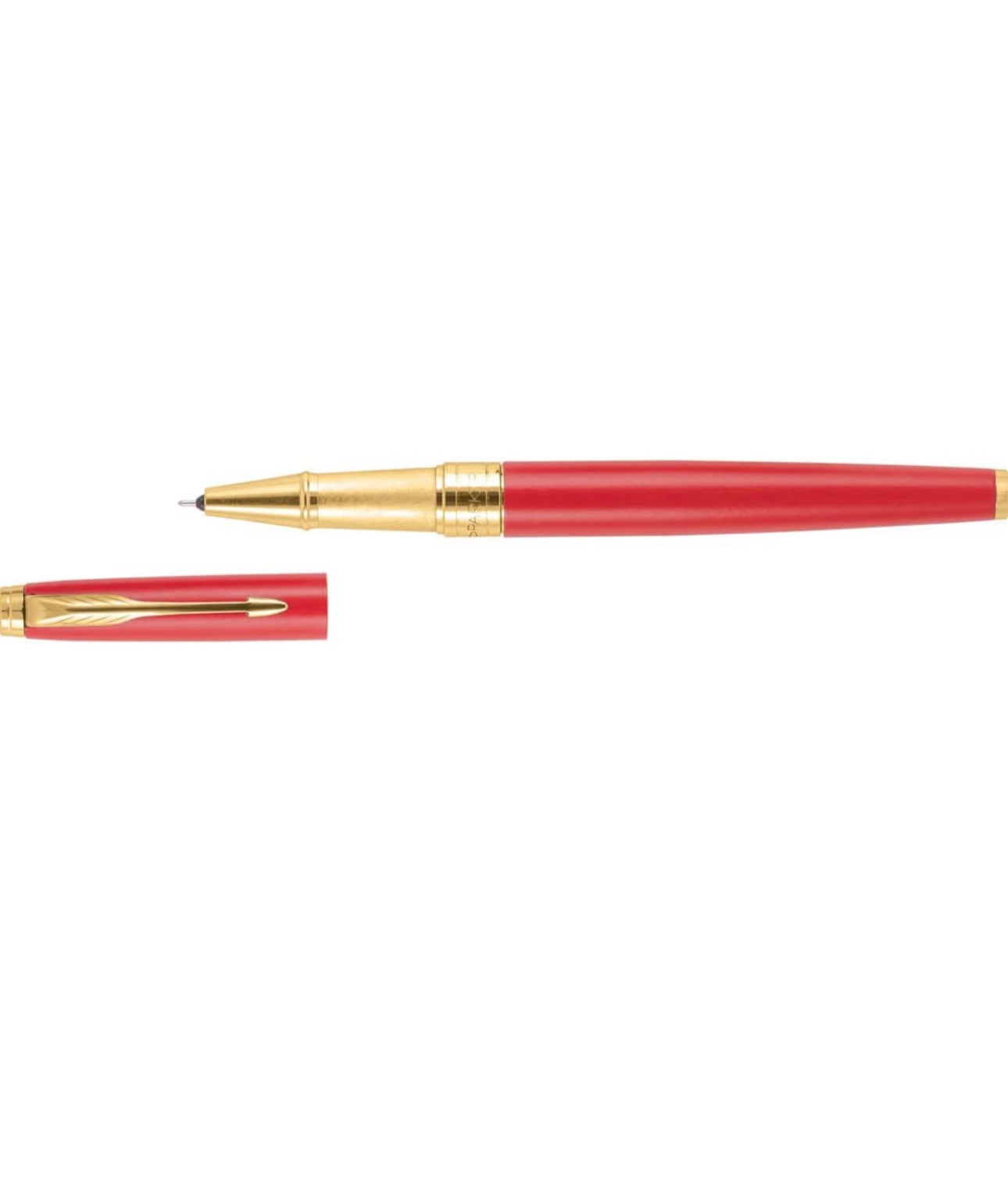 Parker Aster Matt Red Gold Trim Roller ball Pen